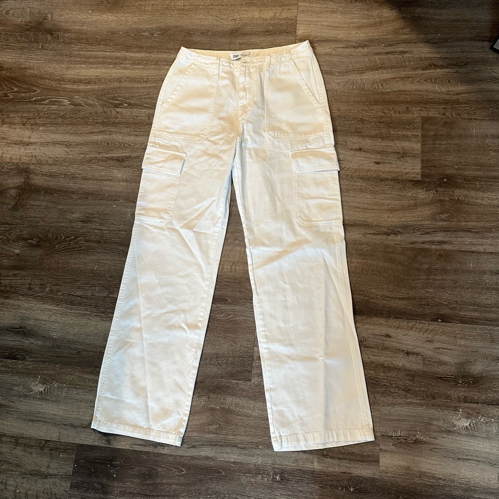 Zara White Cargo Pants